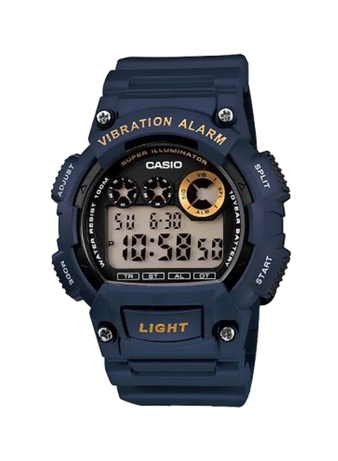 ساعة يد رقمية مقاومة للماء طراز W-735H-2AVDF - 47 مم - أسود للرجال