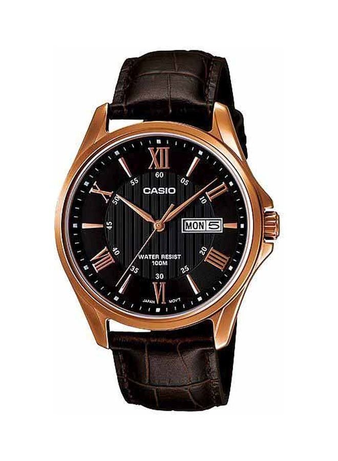كاسيو ساعة يد بعقارب مقاومة للماء طراز MTP-1384L-1AVDF للرجال - Image 1