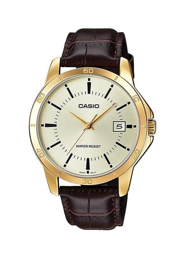كاسيو ساعة يد بعقارب مقاومة للماء طراز MTP-V004GL-9AUD - 40 مم - بني للرجال - Image 1