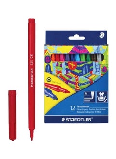 STAEDTLER Washable Coloured Marker Set, Pack Of 12 Multicolour 