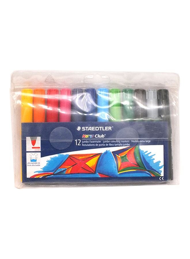 12-Piece Coloured Markers Multicolour