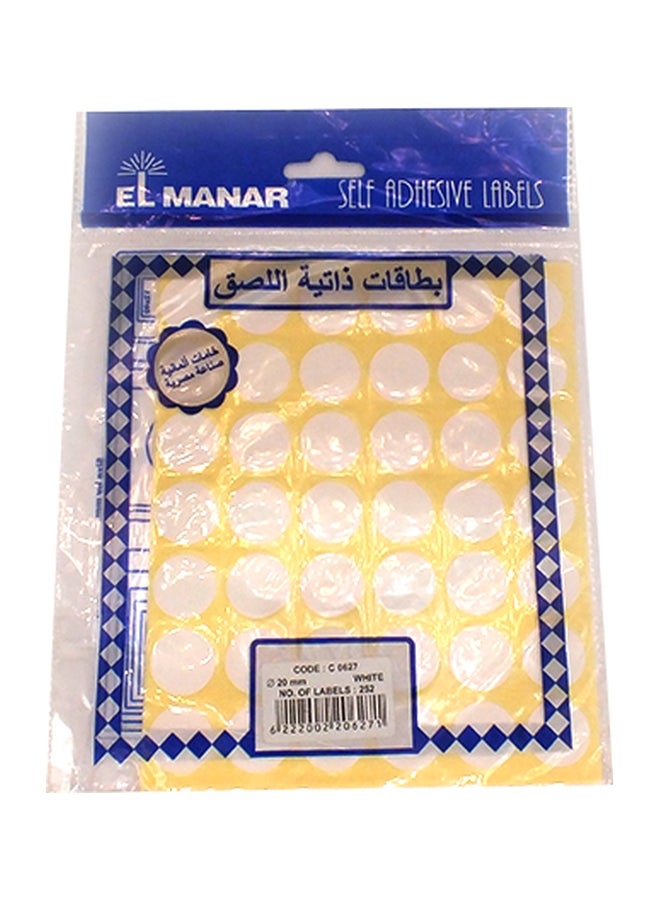 Elmanar 5-Piece Self Adhesive Labels White/Yellow 