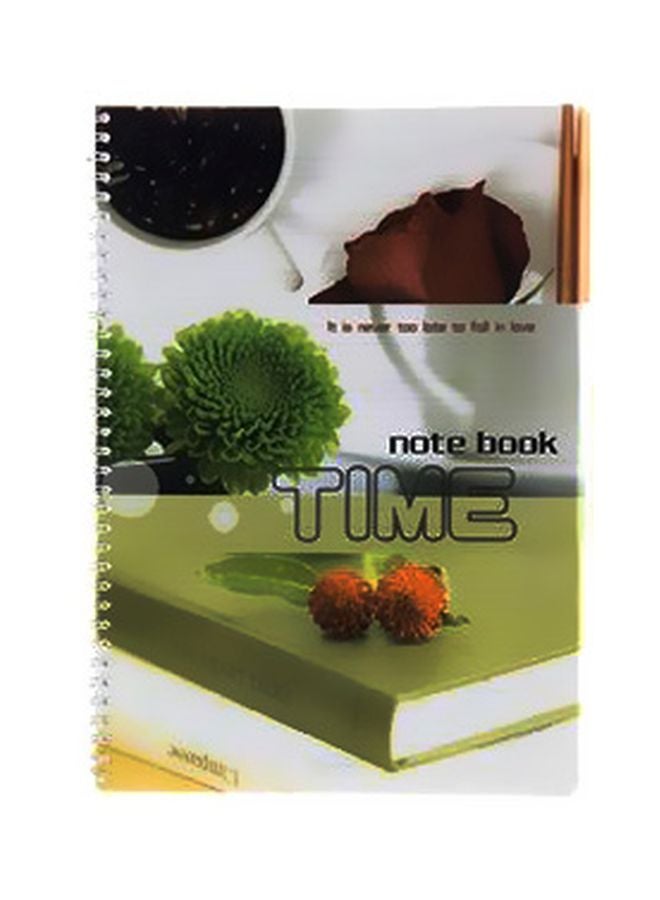 Yassin A4 Spiral Bind Notebook Green/White 