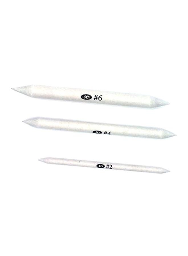 طقم أقلام تحضير مكون من 3 قطع أبيض