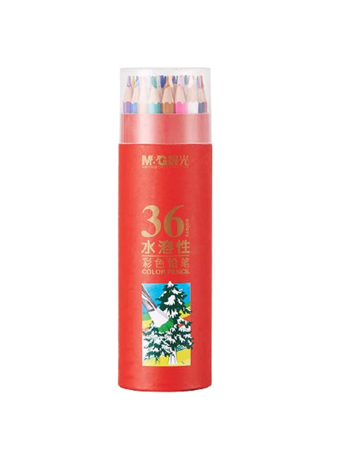 M&G 36-Piece Watercolor Pencils + Paint Brush - Multicolour 