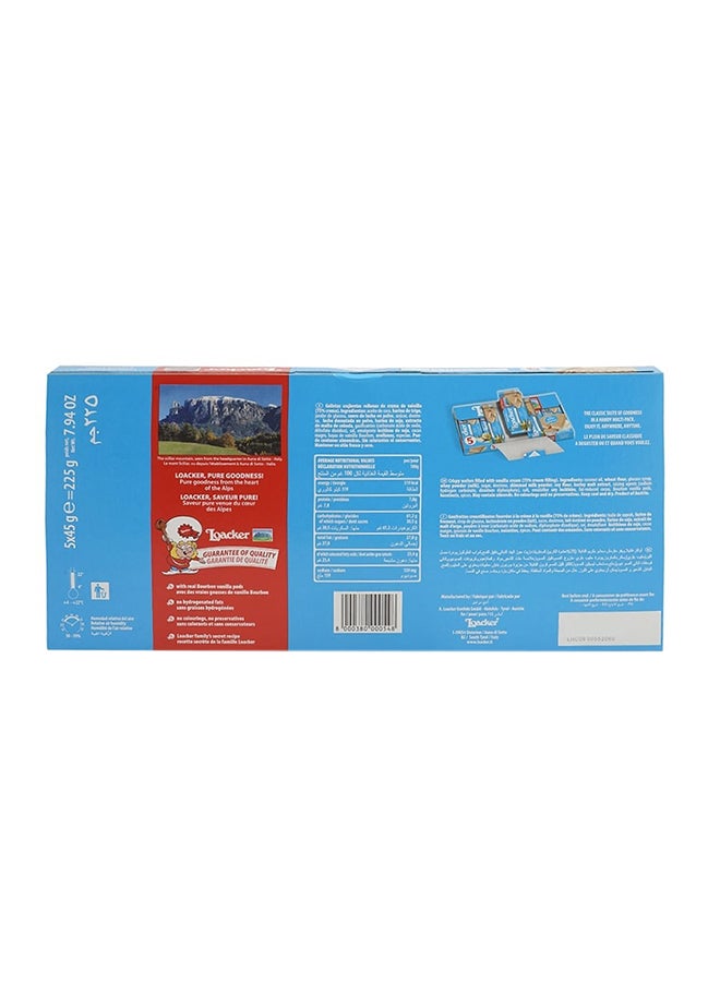 Loacker Vanilla Cream Filled Wafers 45grams Pack of 5 - Image 2