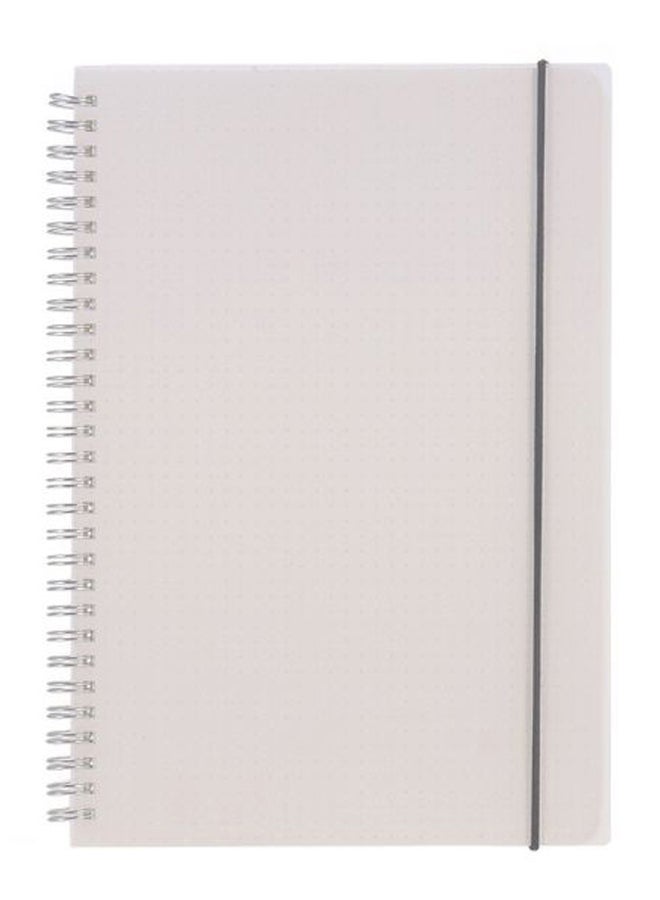 Generic B5 Coil Dotted Spiral Notebook With Elastic Band White