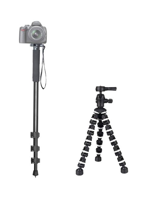 Rugged Tripod And Versatile Monopod With Accessories Black