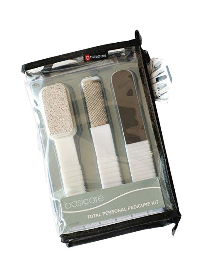12-Piece Personal Pedicure Kit Silver/White/Black