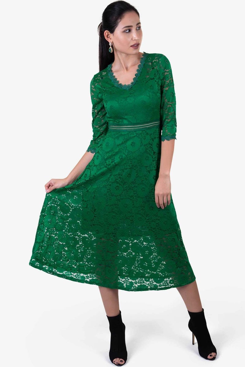 Raw Orange - Lace Dress Green - Image 1