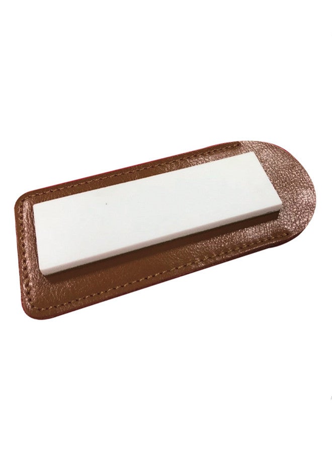 Double-Sided Diamond Whetstone Mini knife Sharpener Brown/White 16x2x6centimeter  - Image 1