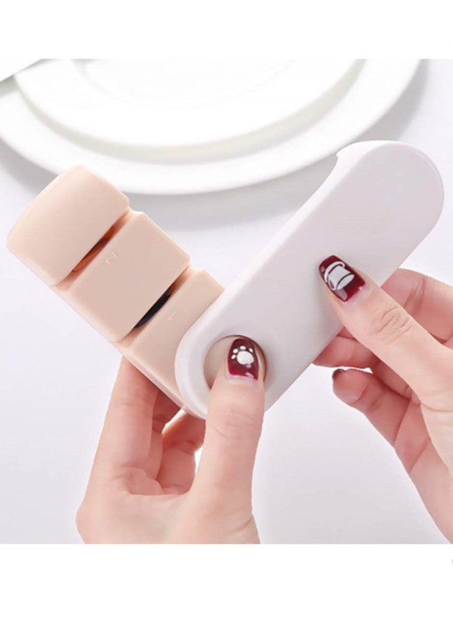 Generic - Manual Knife Sharpener 2 Slot Sharpening Tool Pink/White 11x4.5cm - Image 1
