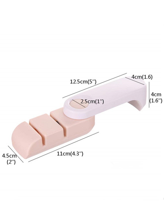 Generic - Manual Knife Sharpener 2 Slot Sharpening Tool Pink/White 11x4.5cm - Image 1