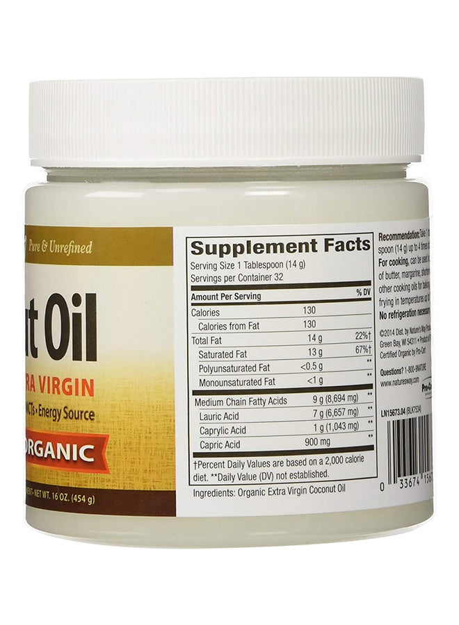 Nature's Way Extra Virgin Organic Coconut Oil 448grams  - Image 3