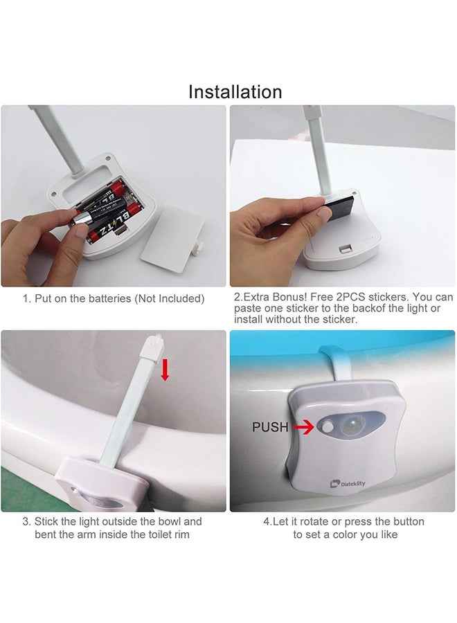 AS SEEN ON TV Motion Activated Toilet Bowl Night Light Blue 66mm  - Image 3