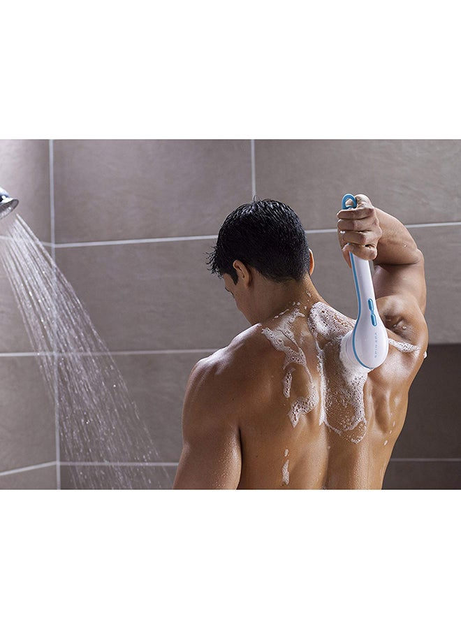 Spin Spa Rolled Bath Brush Blue/White 20.3 x 9.5 30.5cm - Image 3