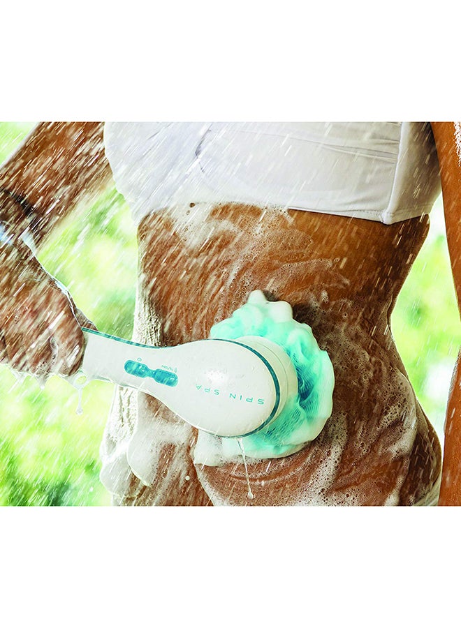 Spin Spa Rolled Bath Brush Blue/White 20.3 x 9.5 30.5cm - Image 4