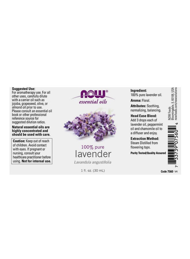 Now Foods - Pure Lavender Essential Oil Clear 30ml - Image 1
