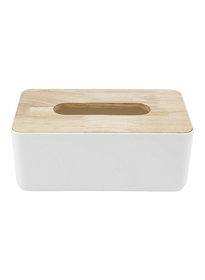Generic Tissue Paper Box White/Wooden 230x130x100mm  - Image 1