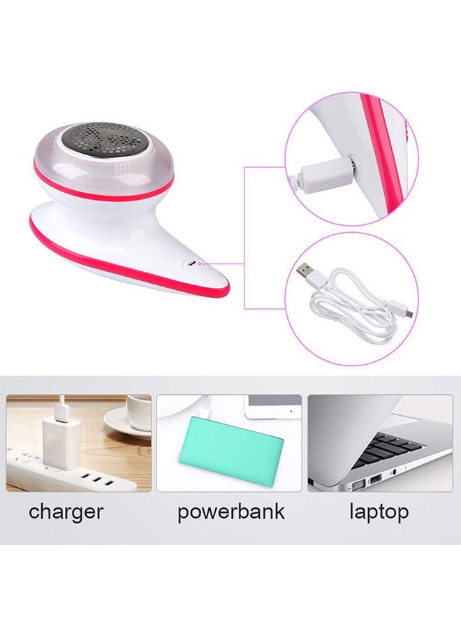 USB Rechargeable Lint Remover White/pink 21.8 x14.5x9.6centimeter