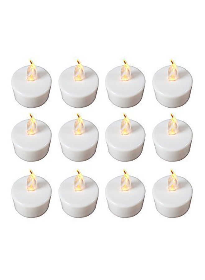 RIXI - 12-Piece LED Battery Operated Tea Light Set White 2.3x3.7cm - Image 1