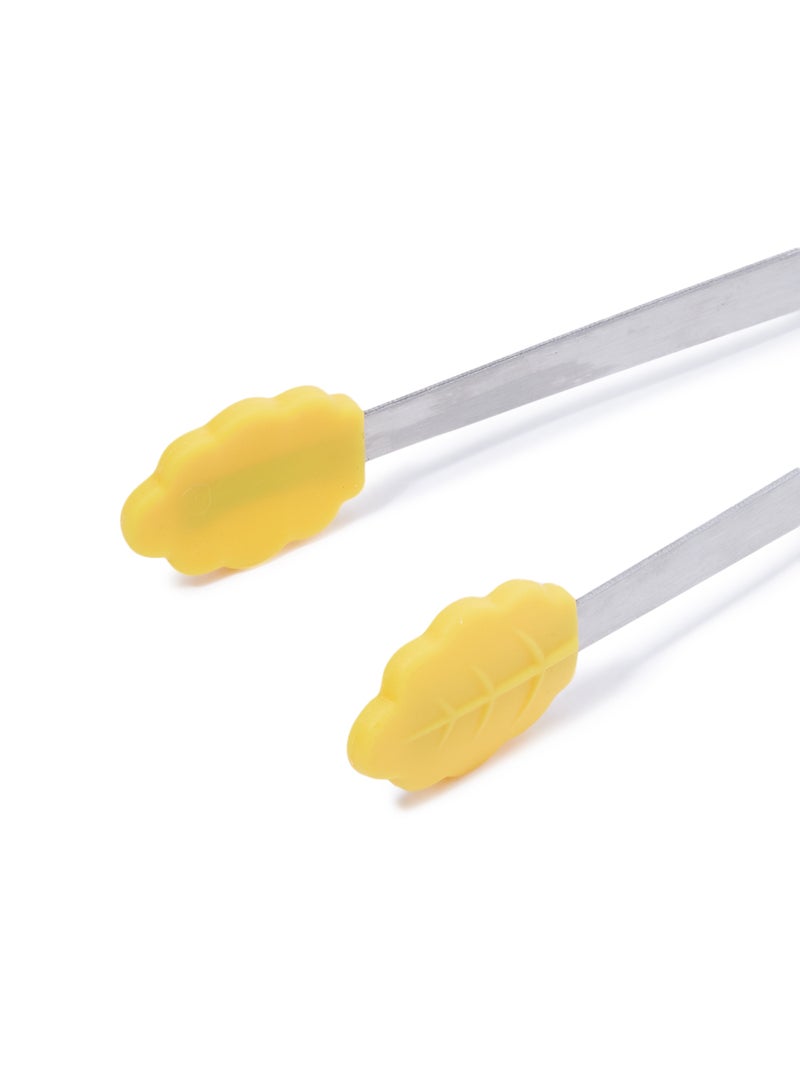 Penguen 2-Piece Leaf Shape Sugar Tong Set Yellow/Silver 11 x 23 x 3centimeter - Image 2