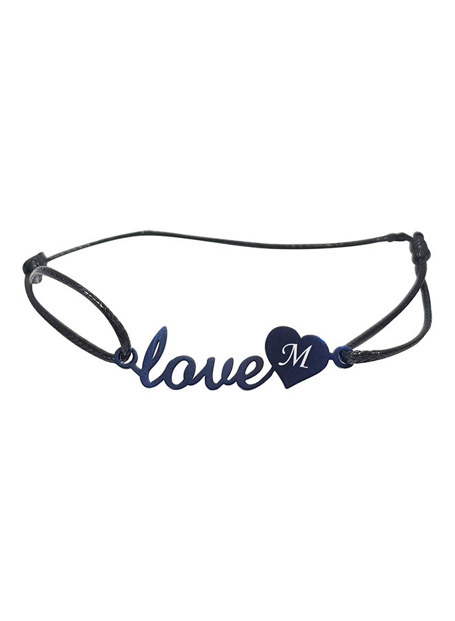 Adjustable Thread And Shiny  Love With Engraving M Bracelet