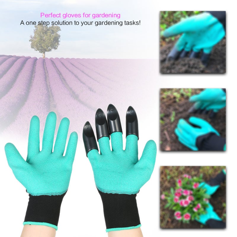 Gardening Rubber Gloves Teal 15 x 10cm - Image 2