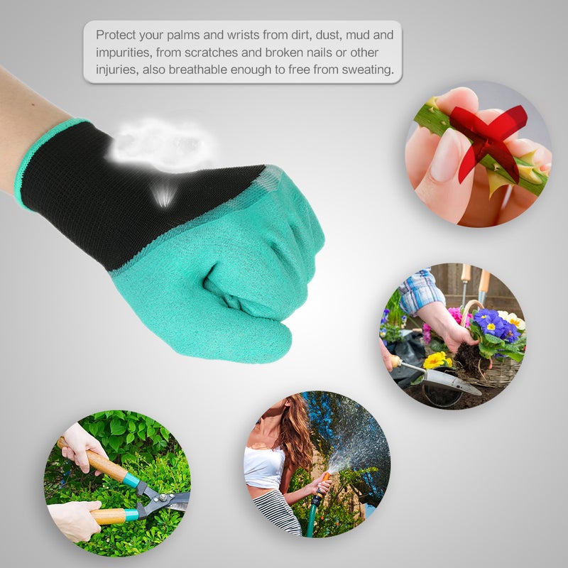 Gardening Rubber Gloves Teal 15 x 10cm - Image 4