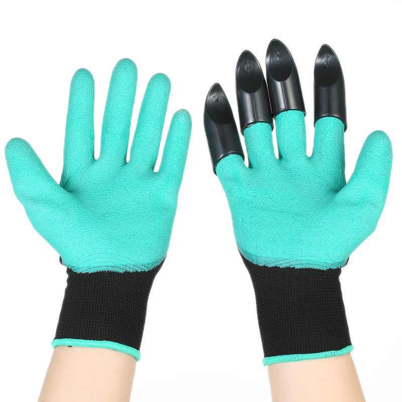 Gardening Rubber Gloves Teal 15 x 10cm - Image 1