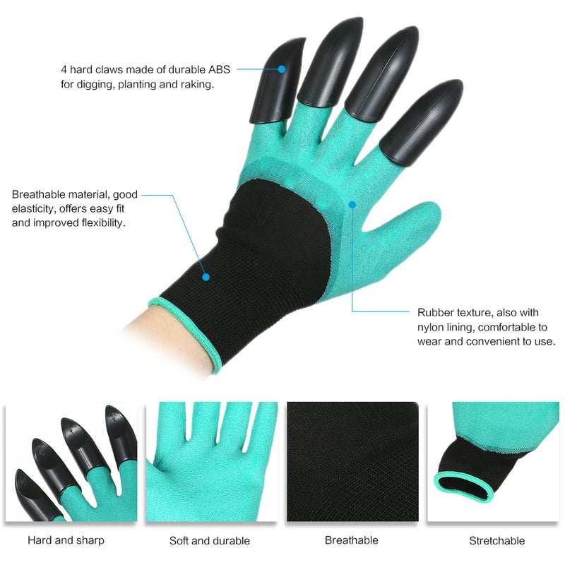 Gardening Rubber Gloves Teal 15 x 10cm - Image 3