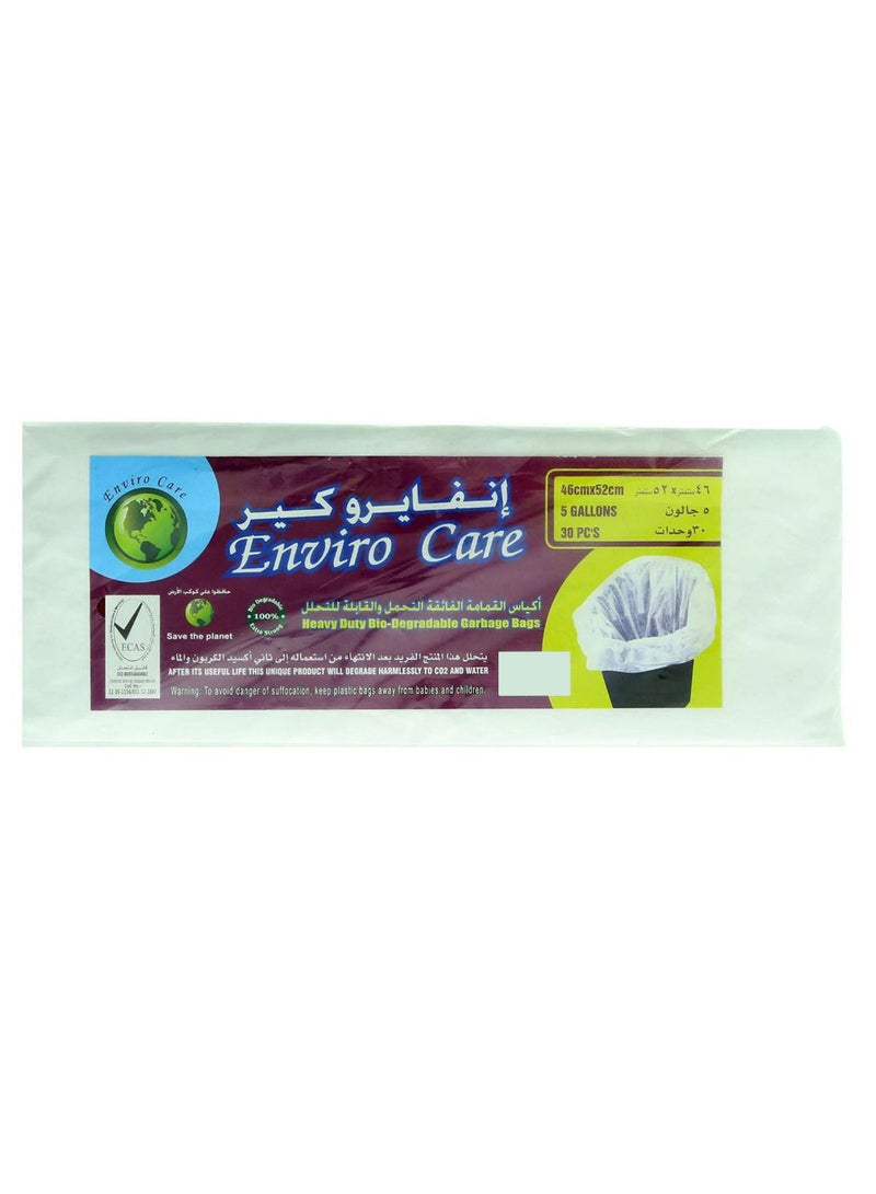ENVIRO CARE 5-Piece Biodegradable Garbage Bag Set White 46 x 52centimeter 