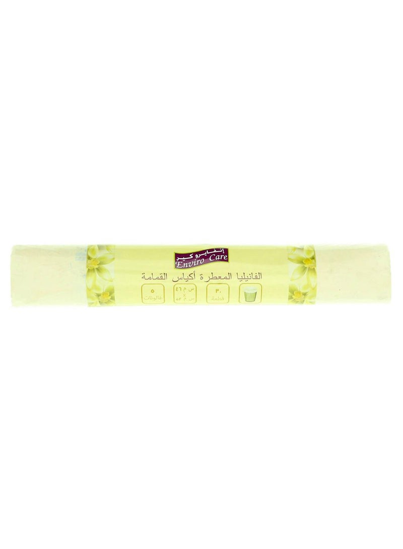 ENVIRO CARE 30-Piece Vanilla Scented Garbage Bag Set Yellow 0.5kg 