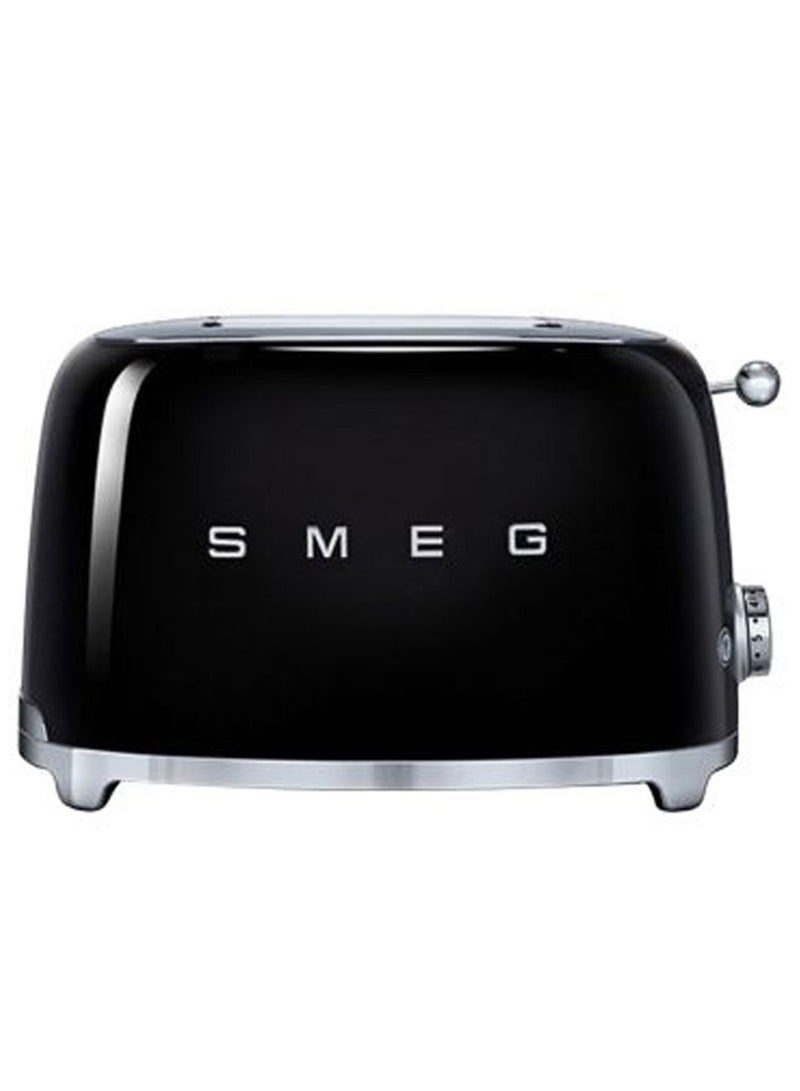 smeg - 2 Slice Toaster 950W TSF01BLUK Black/Silver - Image 1
