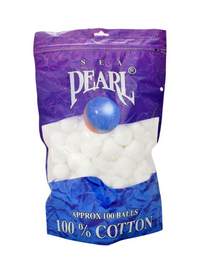 طقم كرات للأذن من 100 قطعة أبيض 100 Swabs