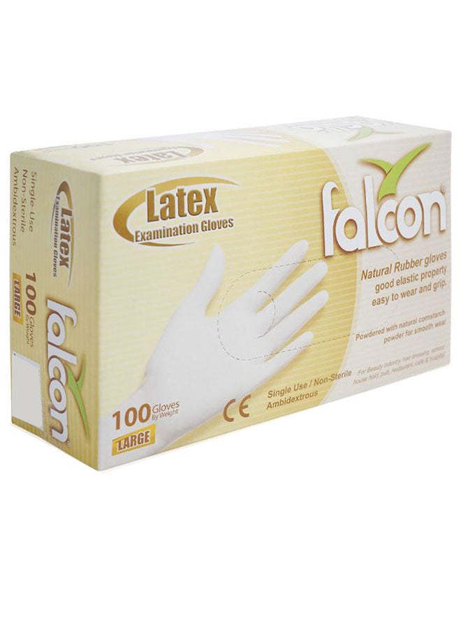 Falcon 100-Piece Examination Glove Set White White - Image 1