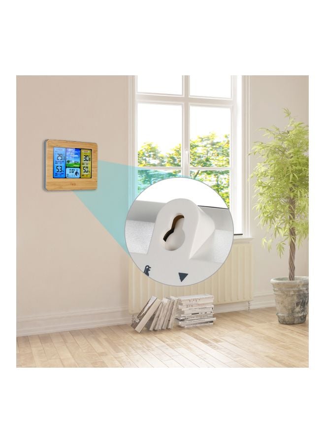 FanJu Wireless LCD Weather Station Alarm Clock Beige/White 16.5x3x12.5centimeter  - Image 2
