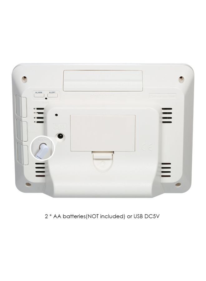 FanJu Wireless LCD Weather Station Alarm Clock Beige/White 16.3x12.2cm  - Image 5