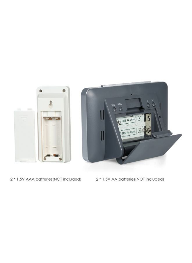 فان جو منبه لاسلكي مزود بشاشة LCD ومحطة طقس أسود/ أبيض 12.7x4.2x8.5سم  - Image 5