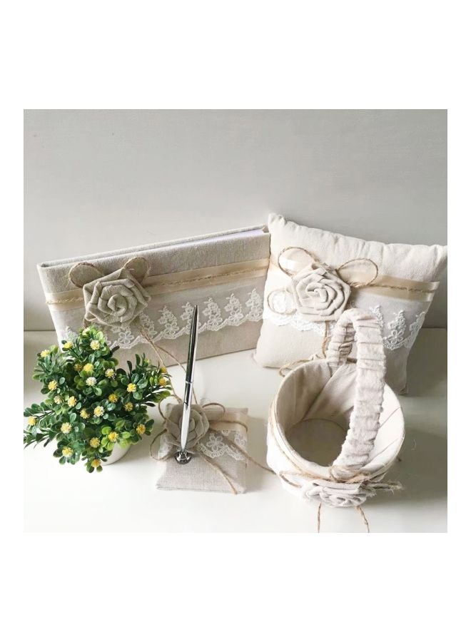 5-Piece Decorative Wedding Accessories Set Beige  - Image 2