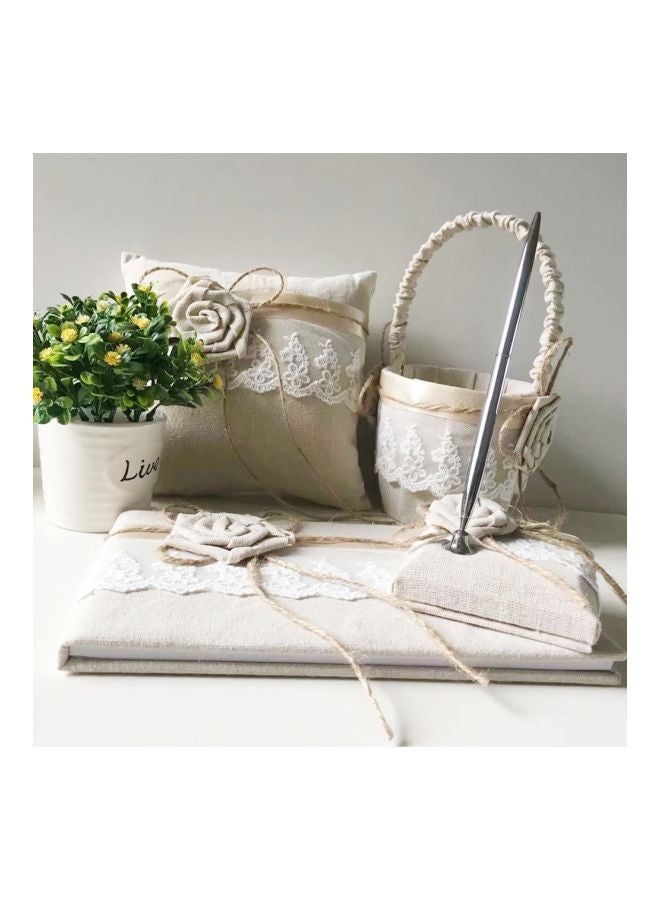 5-Piece Decorative Wedding Accessories Set Beige  - Image 4