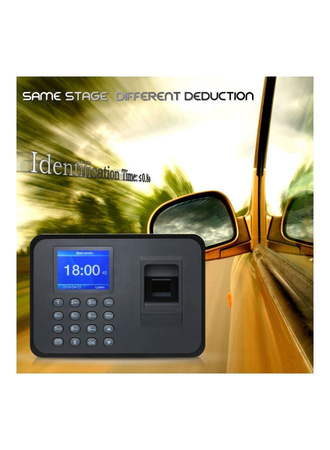 Generic Biometric Fingerprint Attendance Machine Black  - Image 2