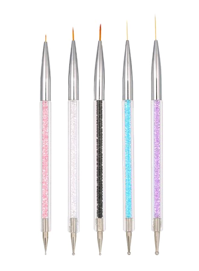 5-Piece Professional Acrylic Nail Art Brush Set Multicolour