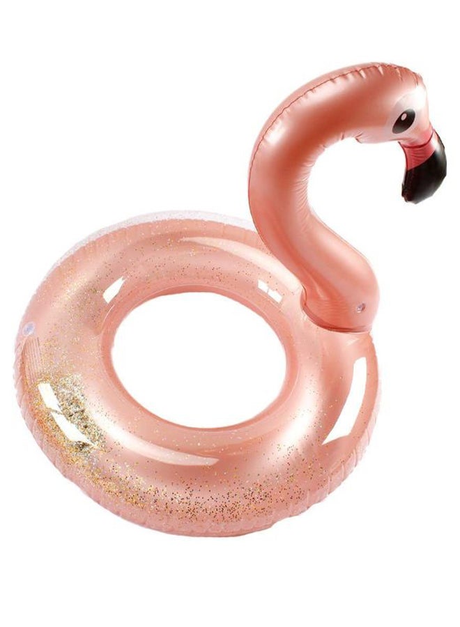 Flamingo Ring Pool Float Tube Float With Glitter 90cm - Image 2