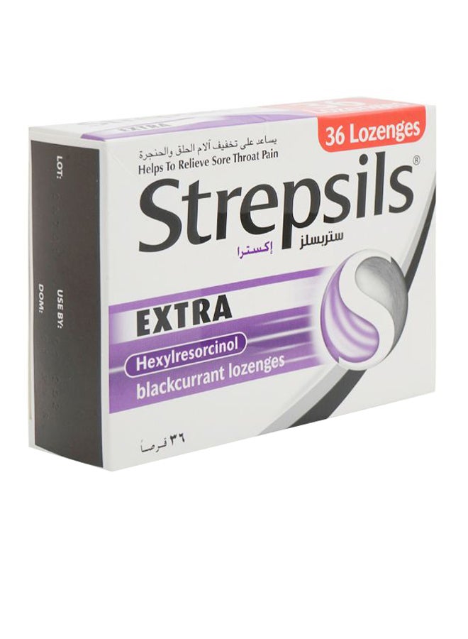 Strepsils - Extra Hexylresorcinol Blackcurrant Lozenges - 36 Lozenges - Image 1