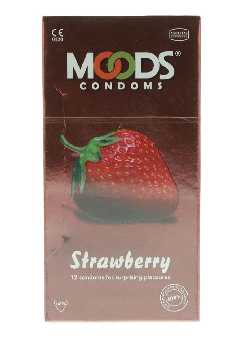 Moods 12-Piece Strawberry Condom Set