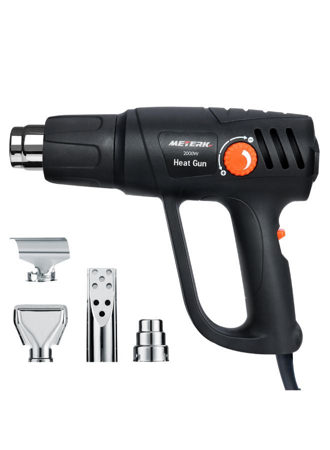 4-Piece Electric Hot Air Gun Tool Set Black