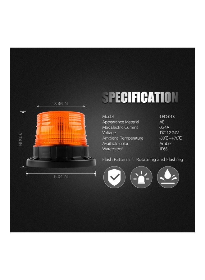 Emergency Warning Flash Beacon Light with Magnetic Base