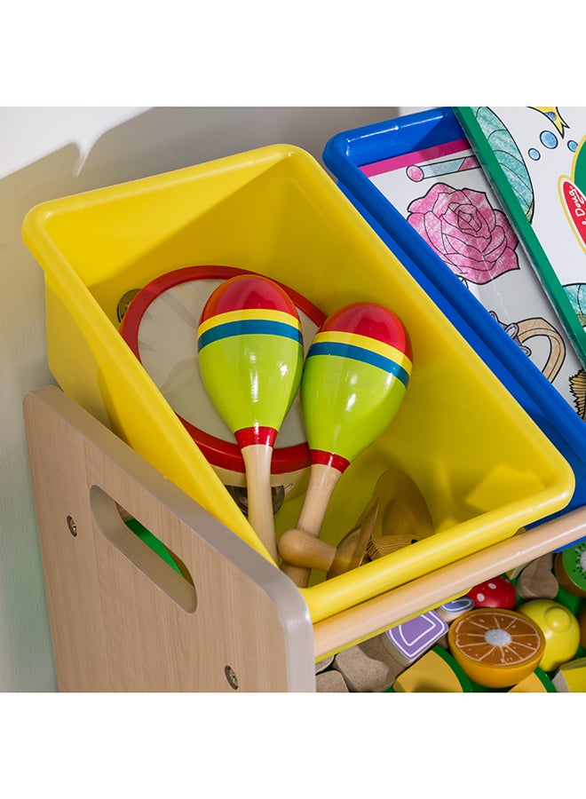 Homesmiths Homesmiths 4-tier Toy Storage Organizer For Kids Beige Color, 12 Multicolor Plastic Bins | Perfect for Home, Play Schools and Kindergarten D39.8Cm x W85.5Cm x H88.3Cm Brown  - Image 4