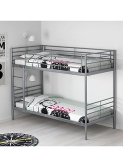 Galaxy Design Single Bunk Bed With Mattress Silver  - Image 2